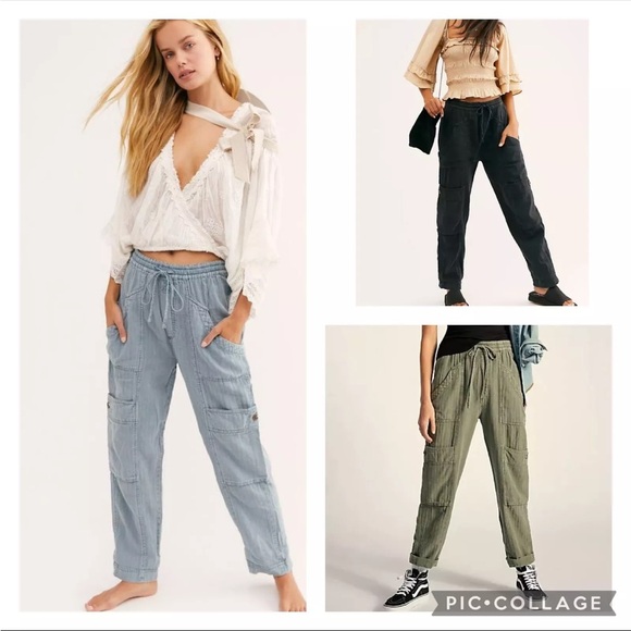 NWT- Free People- Feelin Good Linen Utility Pant- Sz XL- Natural/Oat- TWF - Picture 9 of 16